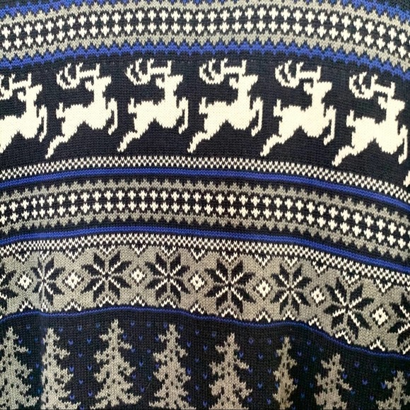 NWT ASPEN Blue Reindeer Holiday Pullover Sweater - Picture 6 of 9
